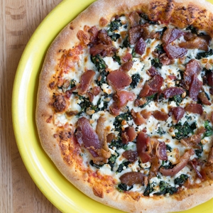 Order IND Spinach Bacon Feta food online from Lost Dog Cafe store, Alexandria on bringmethat.com