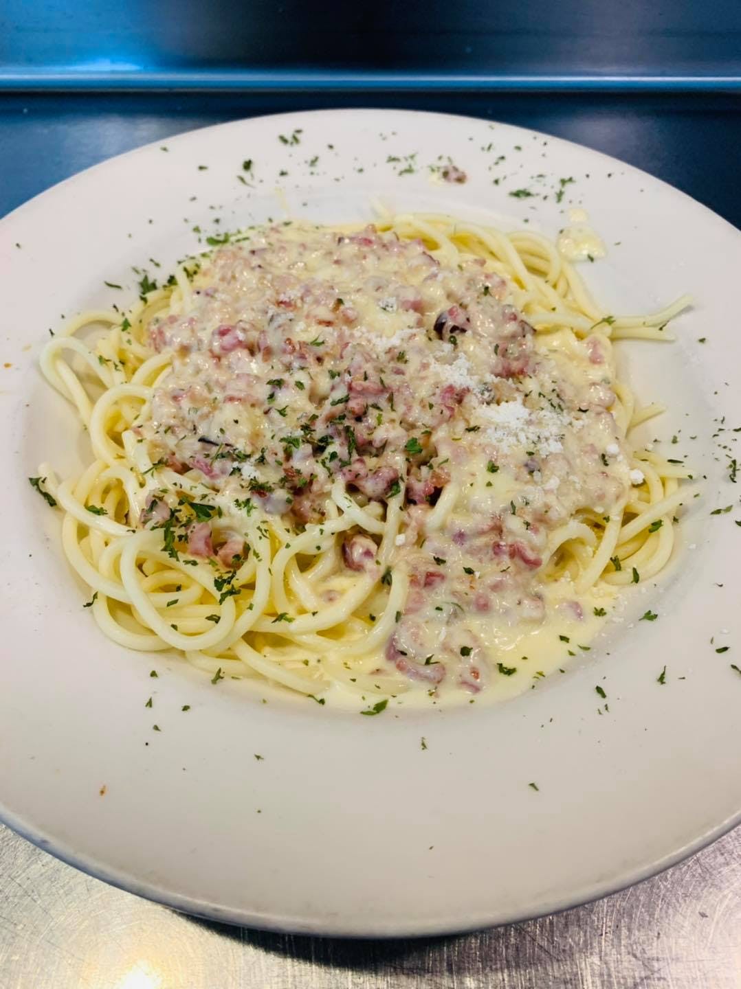 Order Spaghetti Carbonara - Pasta food online from Luca Italian Restaurant store, South Hill on bringmethat.com