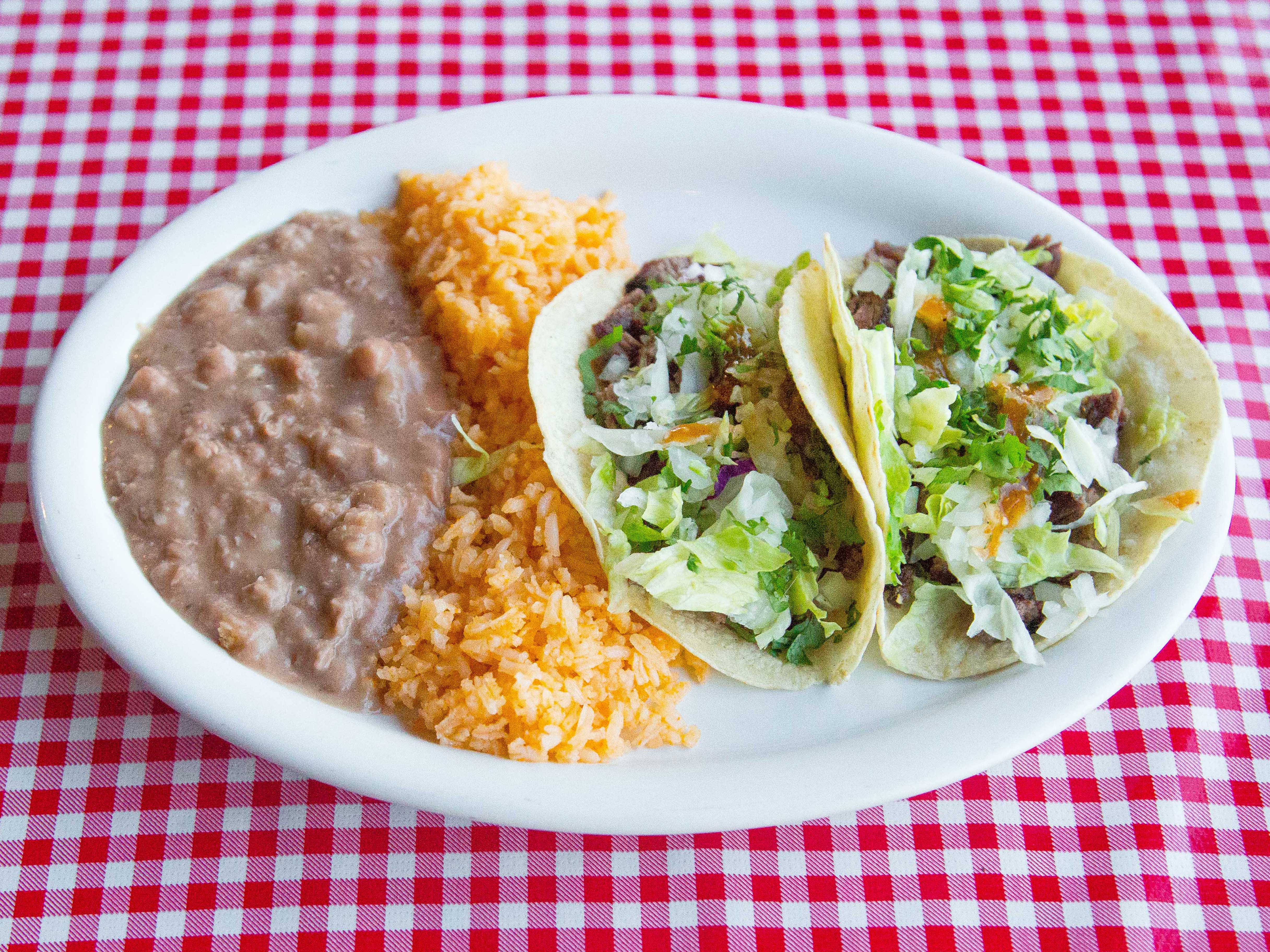 Order 2 Tacos Carne Asada food online from Tere Mexican Grill store, Studio City on bringmethat.com