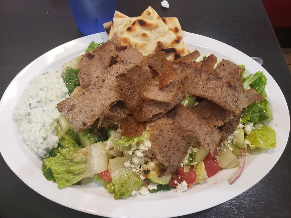 Order Gyro Salad food online from Mikonos Grill store, Milpitas on bringmethat.com
