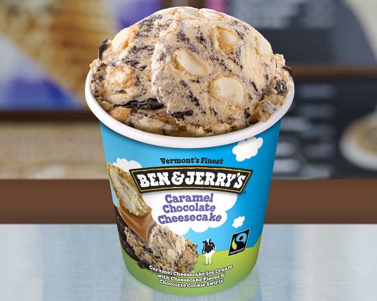 Order Caramel Chocolate Cheesecake food online from Ben & Jerry's store, Highland Village on bringmethat.com