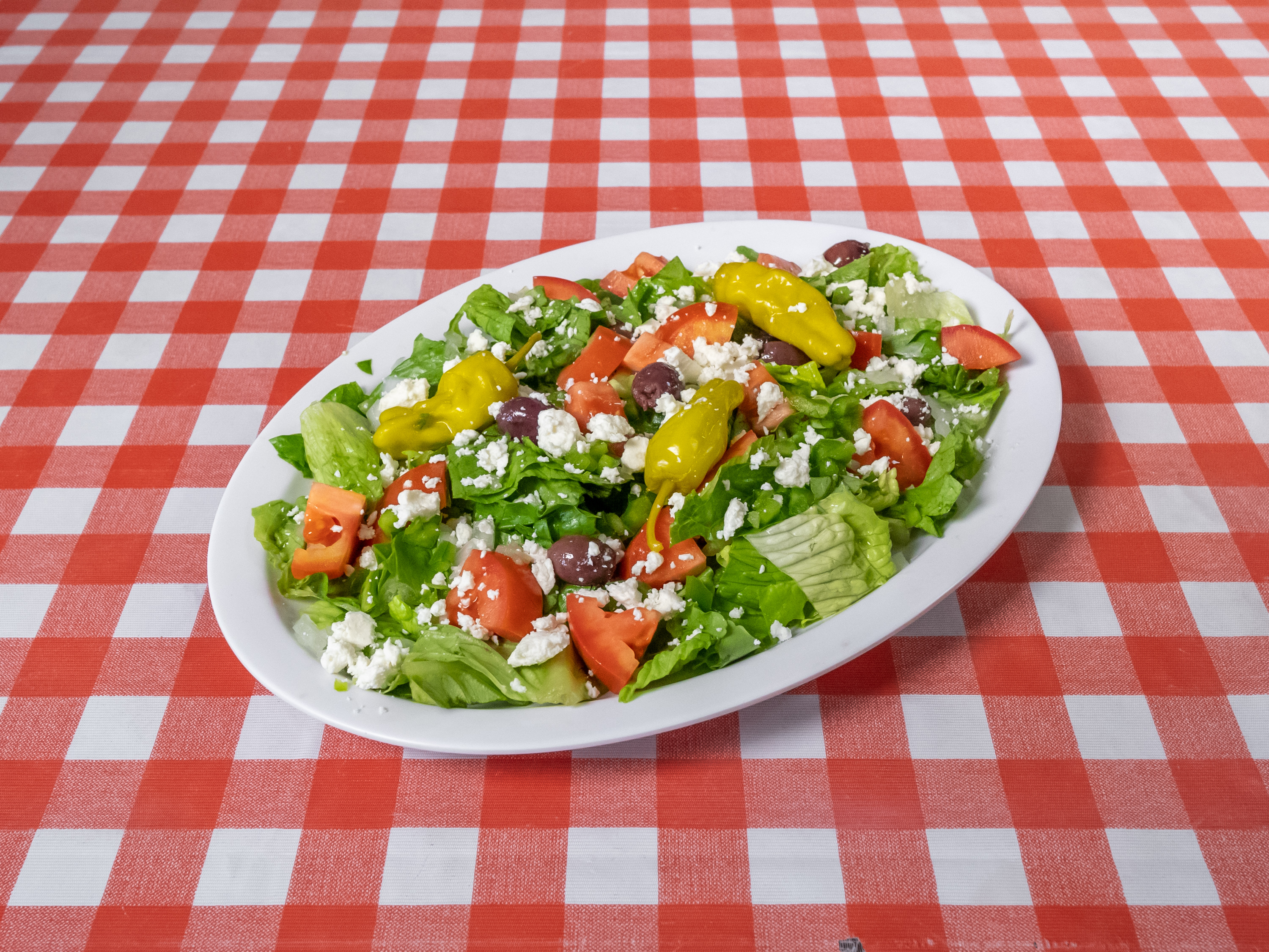 Order Greek Salad food online from Luna Pizza store, Glendale on bringmethat.com