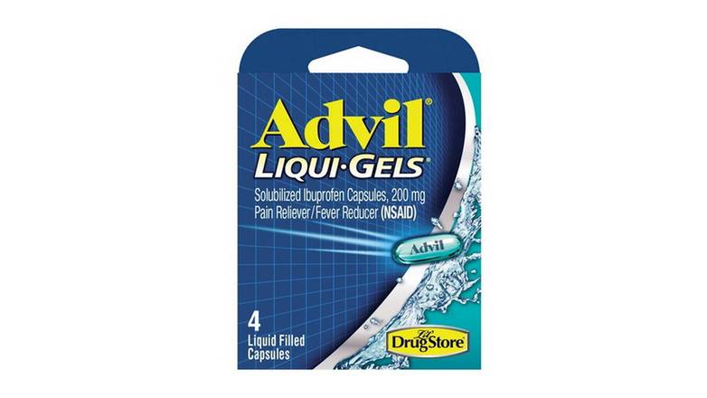 Order Advil Liqui Gels Pain Reliever And Fever Reducer Capsules - 4 Count food online from Trumbull Mobil store, Trumbull on bringmethat.com