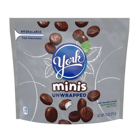 Order York Minis Unwrapped Dark Chocolate Covered Peppermint Patties, 7.6 OZ food online from Cvs store, Milford on bringmethat.com