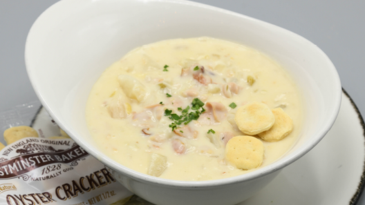 Order New England Clam Chowder (Bowl) food online from Mitchell's Fish Market store, Lansing on bringmethat.com