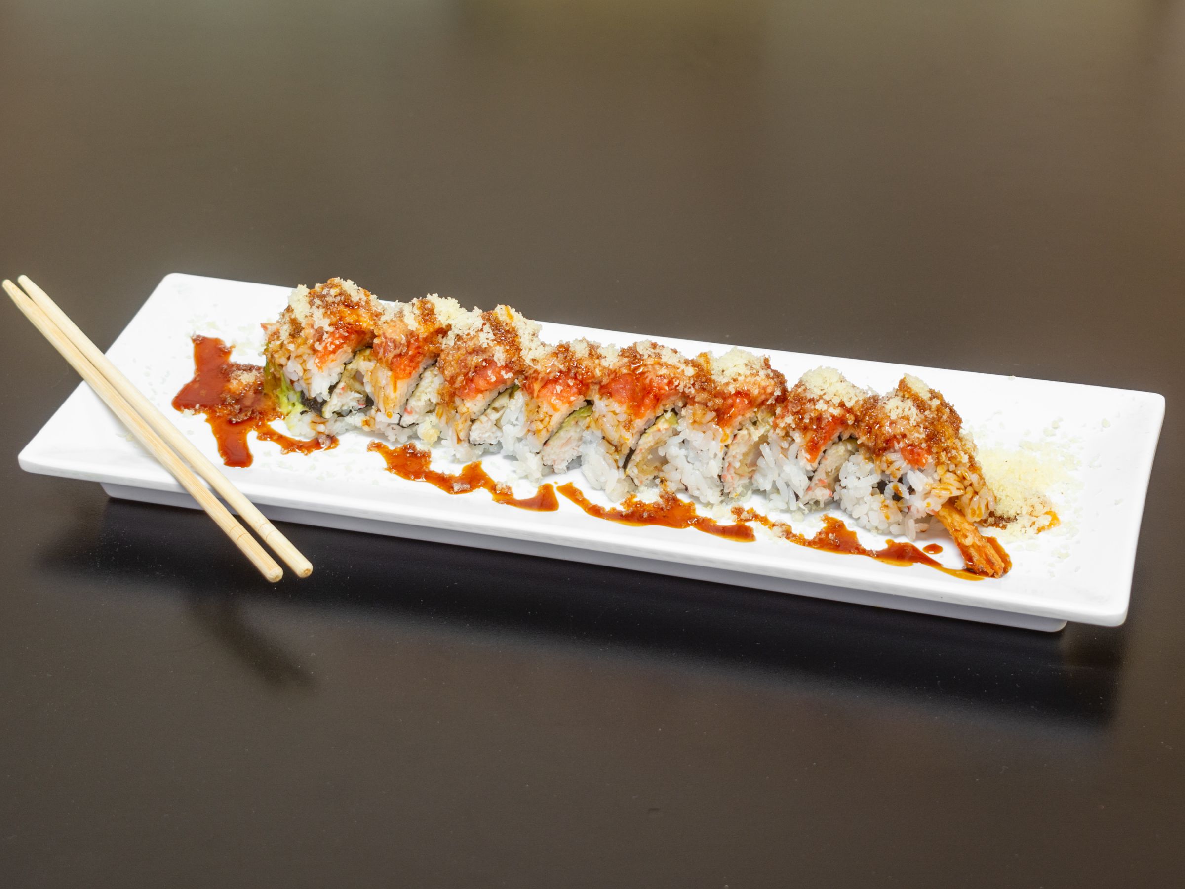Order Crunch Dragon Roll food online from Tomo Sushi store, Yuma on bringmethat.com