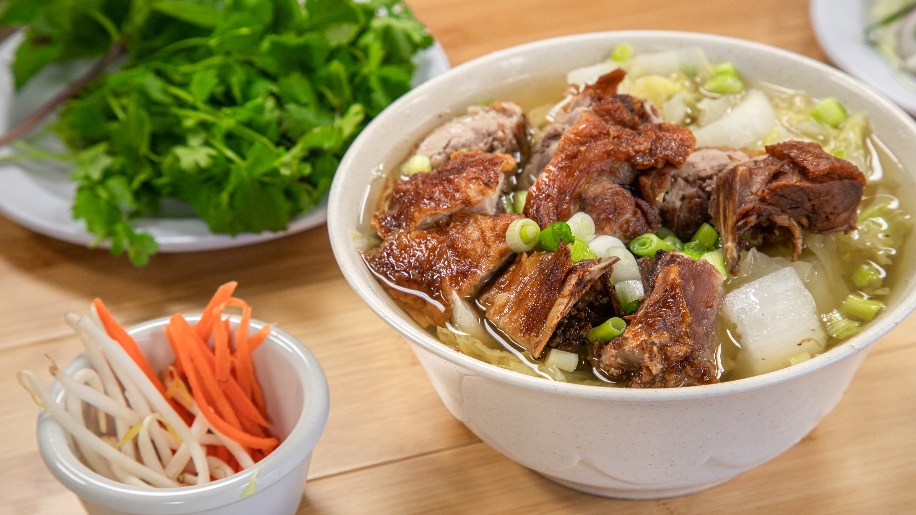 Order 17. Roast Duck Noodle Soup food online from Pho Cafe Hong Kong Diner store, Reno on bringmethat.com