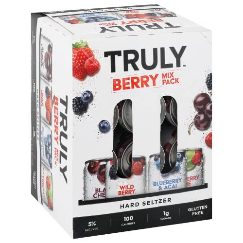 Order Truly · Berry Mix Pack Hard Seltzer (12 x 12 fl oz) cans  food online from D & B Liquor store, Olmos Park on bringmethat.com