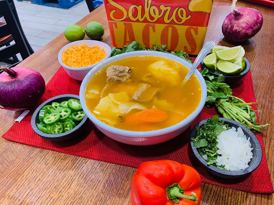 Order  Caldo de Res food online from Sabro Tacos store, Arlington on bringmethat.com