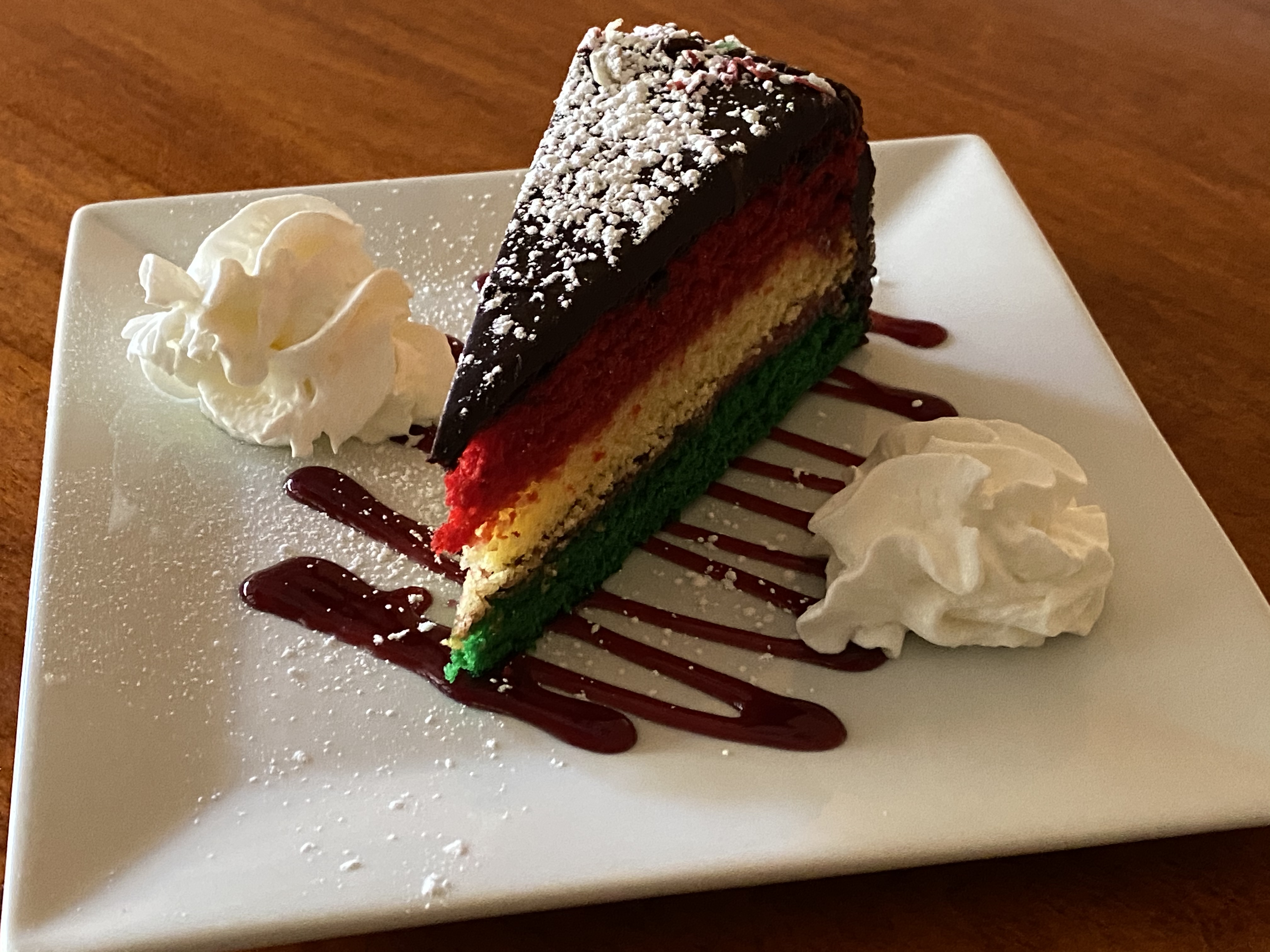 Order Rainbow Cake food online from Silvio Restaurant & Pizzeria store, Thornwood on bringmethat.com