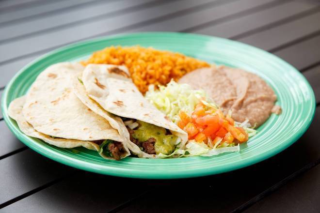 Order Asada Taco Plate food online from Las Palapas store, San Antonio on bringmethat.com