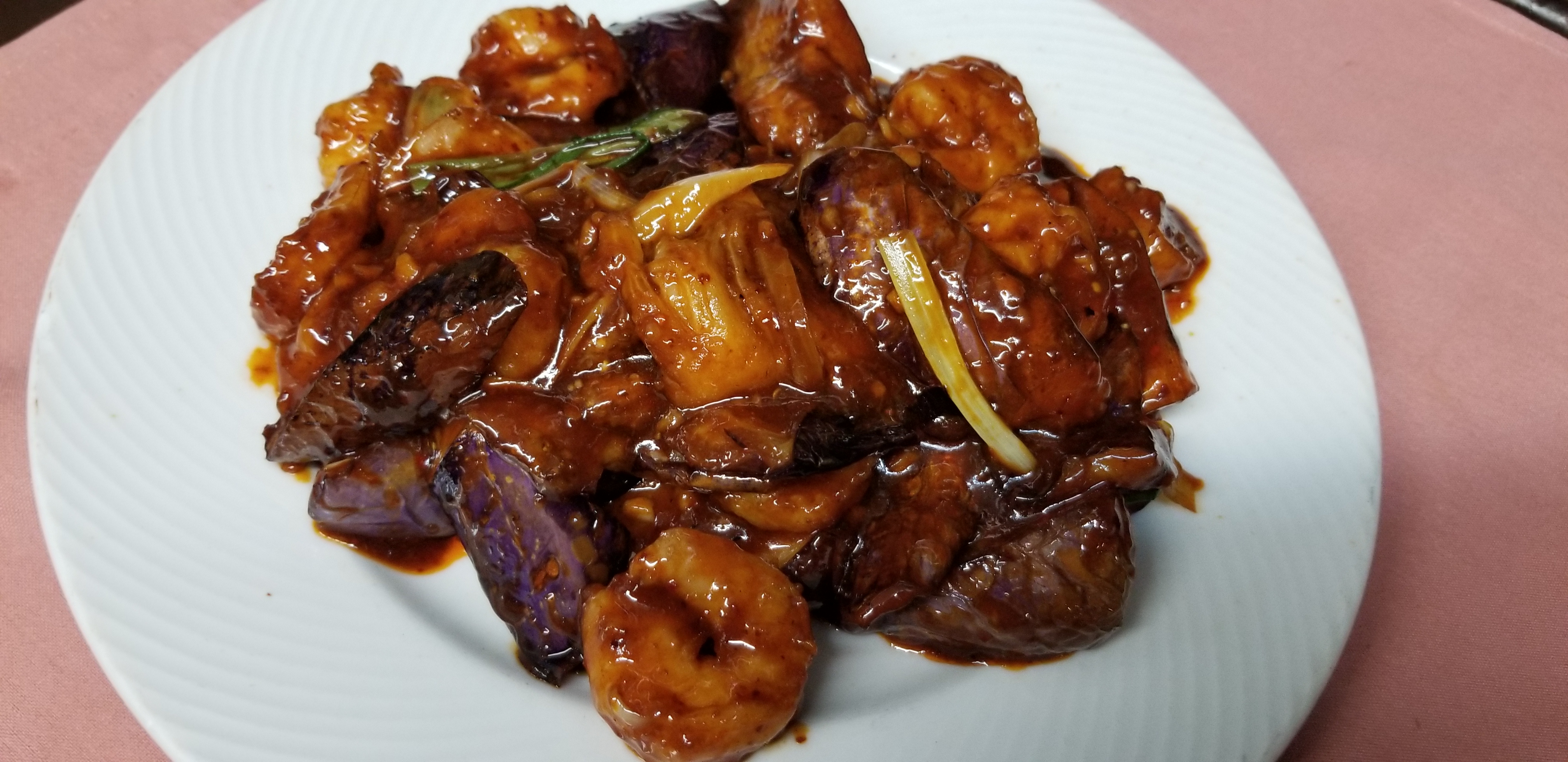 Order Shrimp and Eggplant with Hot Garlic Sauce food online from China Garden store, Woodland Hills on bringmethat.com