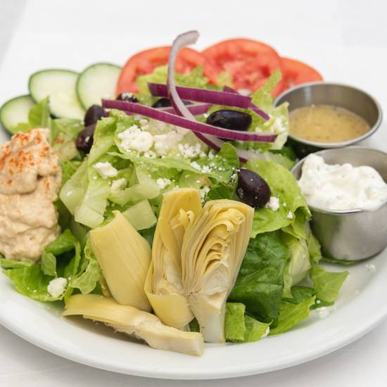 Order Greek Salad food online from Red House Pizza store, San Diego on bringmethat.com