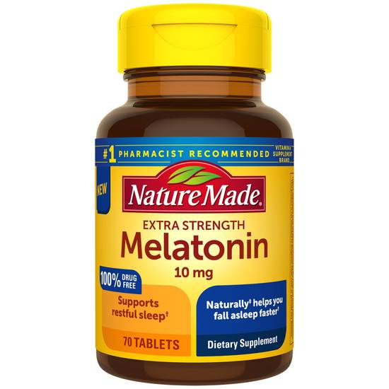 Order Nature Made Melatonin Extra Strength Tablets 10 mg (70 ct) food online from Rite Aid store, Palm Desert on bringmethat.com