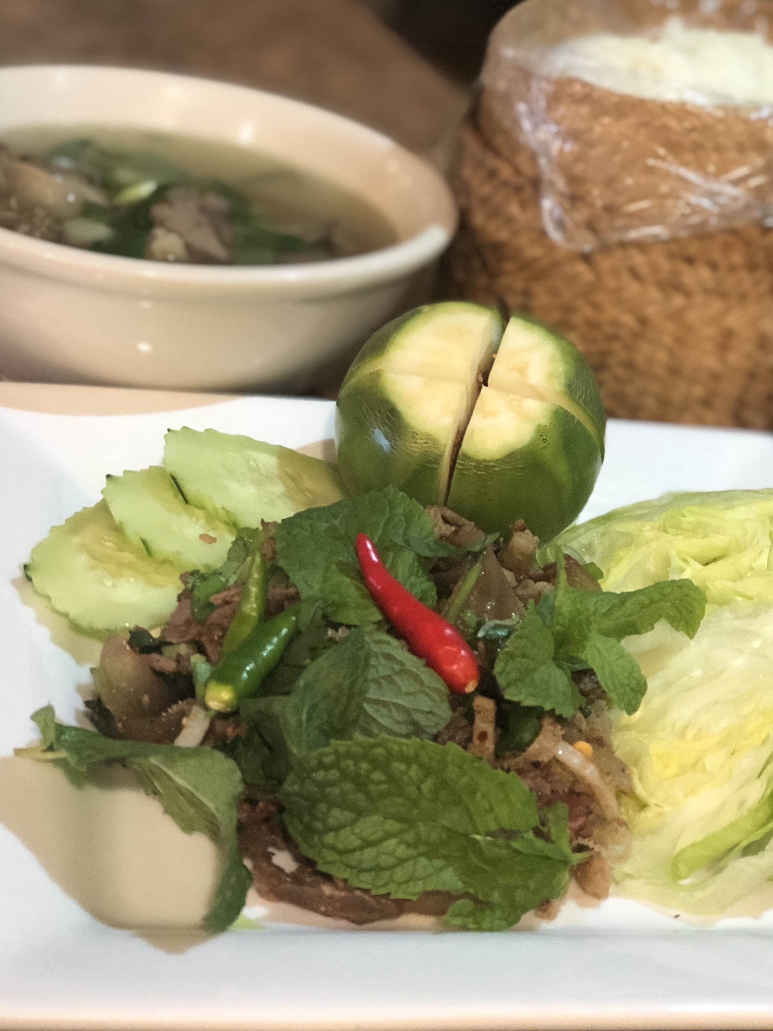 Order Larb Beef  food online from Lao Kitchen store, Rockford on bringmethat.com