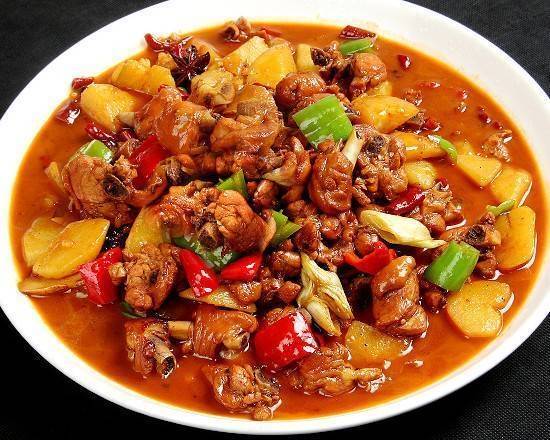 Order H4.新疆大盘鸡Xinjiang Big Place Chicken food online from Taste of North China store, Jersey City on bringmethat.com