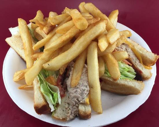 Order 21. Tuna Club with French Fries food online from Michael's Burgers store, Canoga Park on bringmethat.com