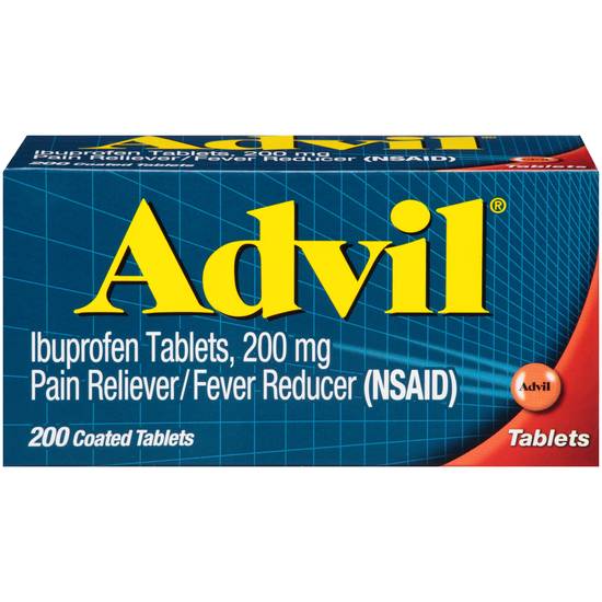Order Advil 200mg Pain Reliever Fever Reducer Coated Tablets (200 ct) food online from Rite Aid store, Cortland on bringmethat.com