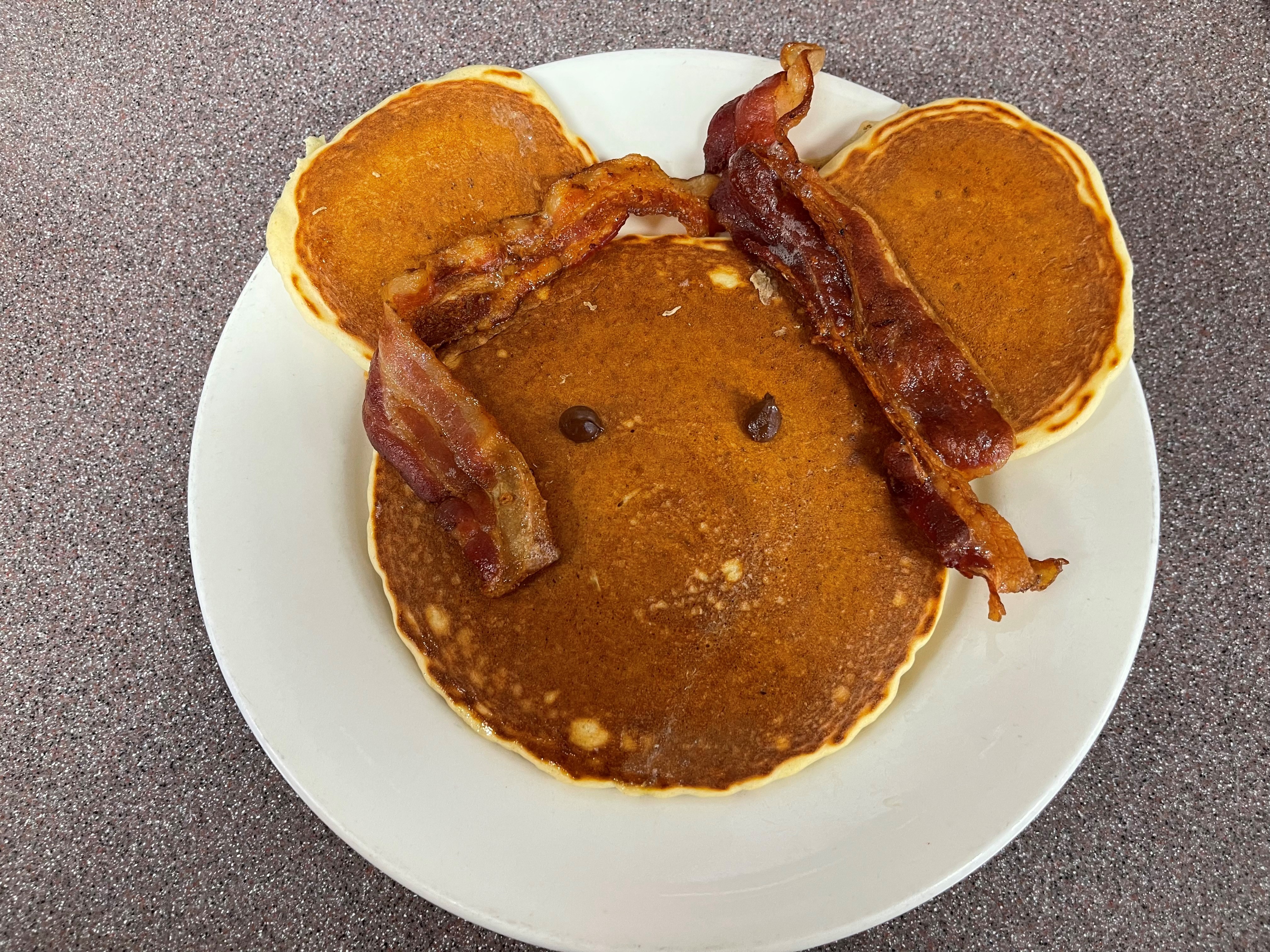 Order Kids Mickey Pancake and Meat food online from Ham n' Egg store, St. Peters on bringmethat.com