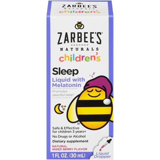 Order Zarbee's Naturals Children's Sleep Liquid with Melatonin Natural Berry Flavor (1 oz) food online from Rite Aid store, Yucca Valley on bringmethat.com