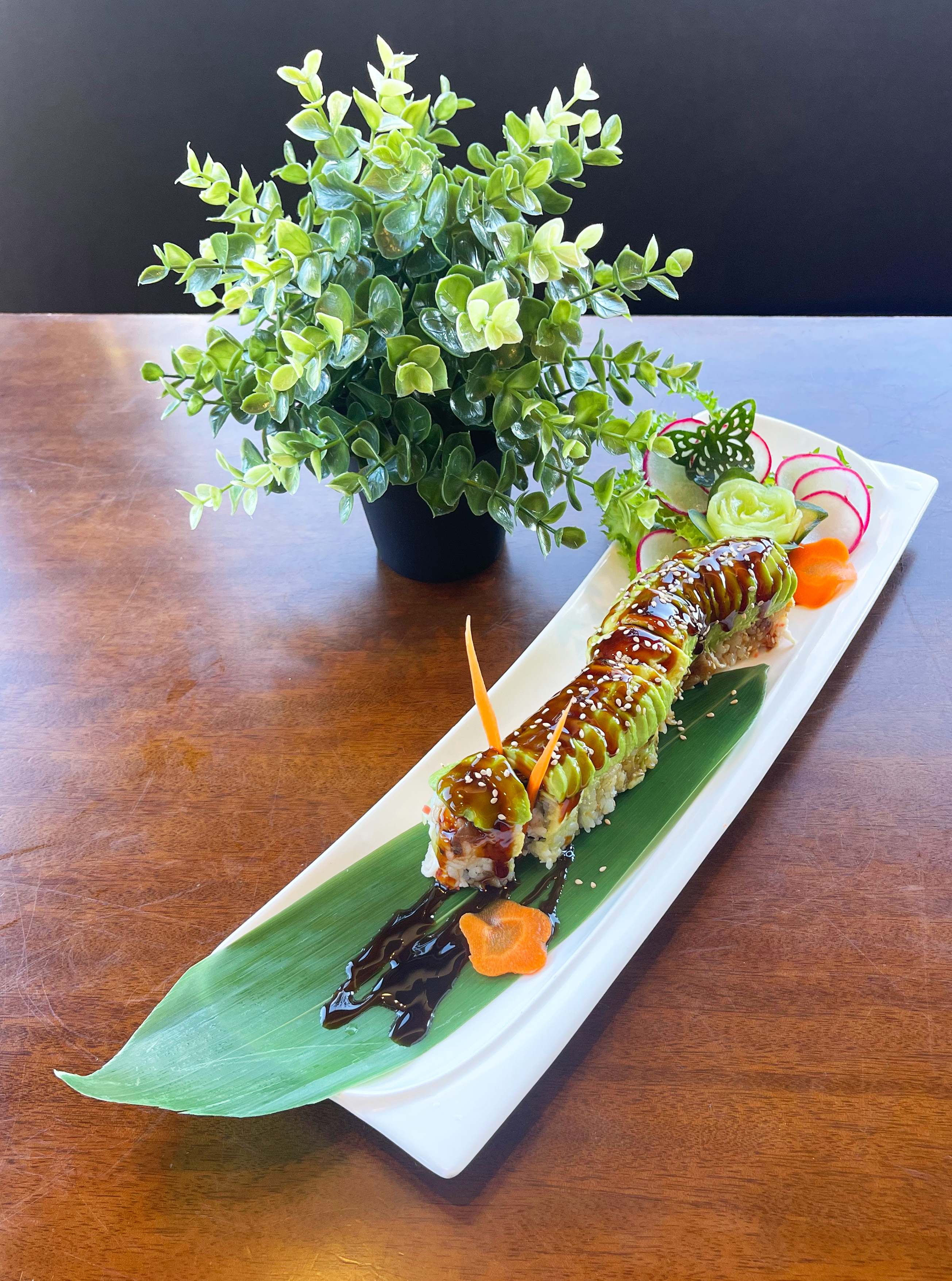 Order Caterpillar Roll food online from Zen Sushi store, La Crescenta on bringmethat.com
