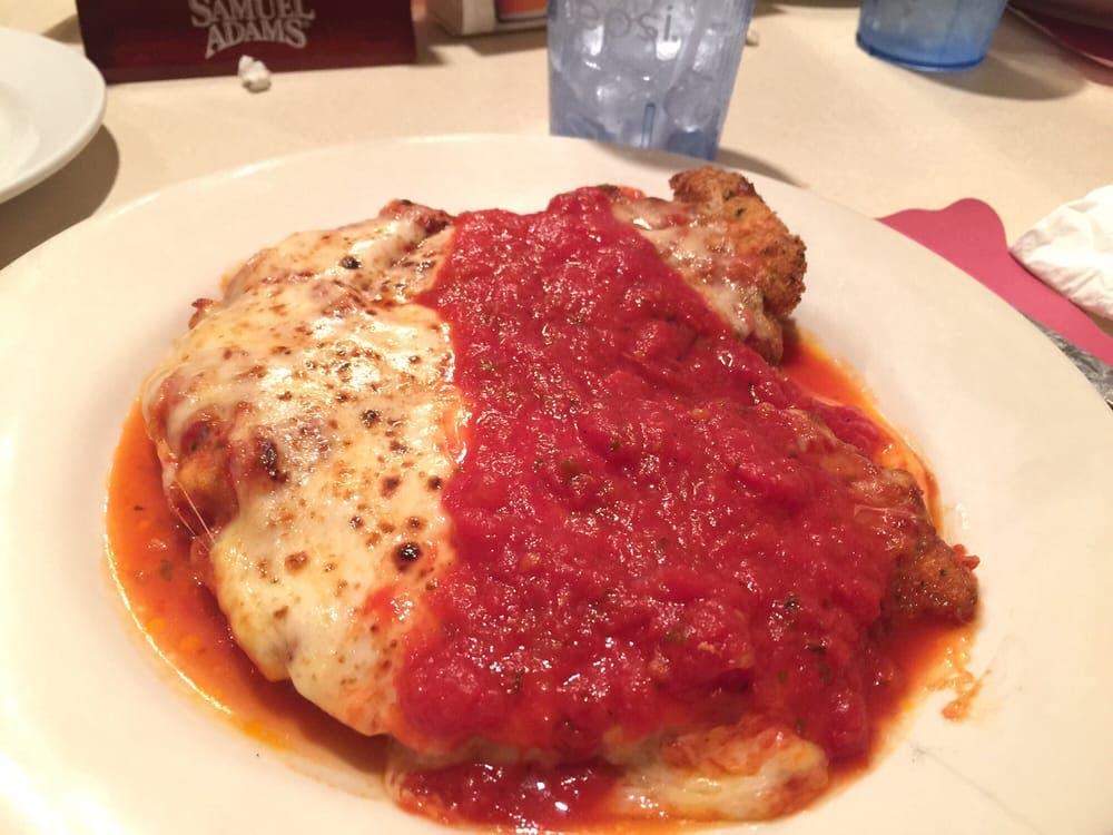 Order Chicken Parmigiana - Entree food online from Sophia's Pizza Restaurant store, Winsted on bringmethat.com