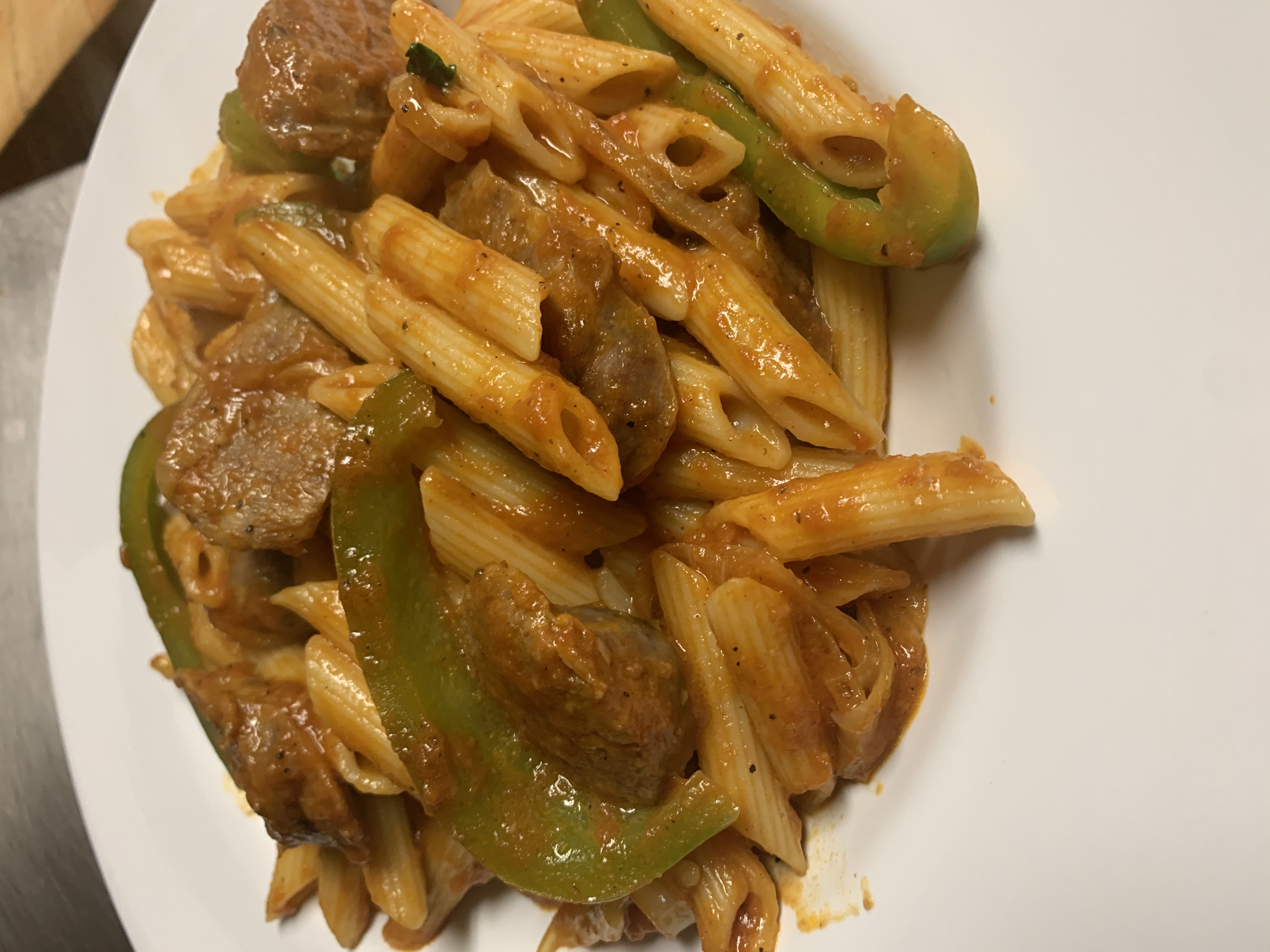 Order Penne with Sausage and Pepper food online from Taste of italy store, Corona on bringmethat.com