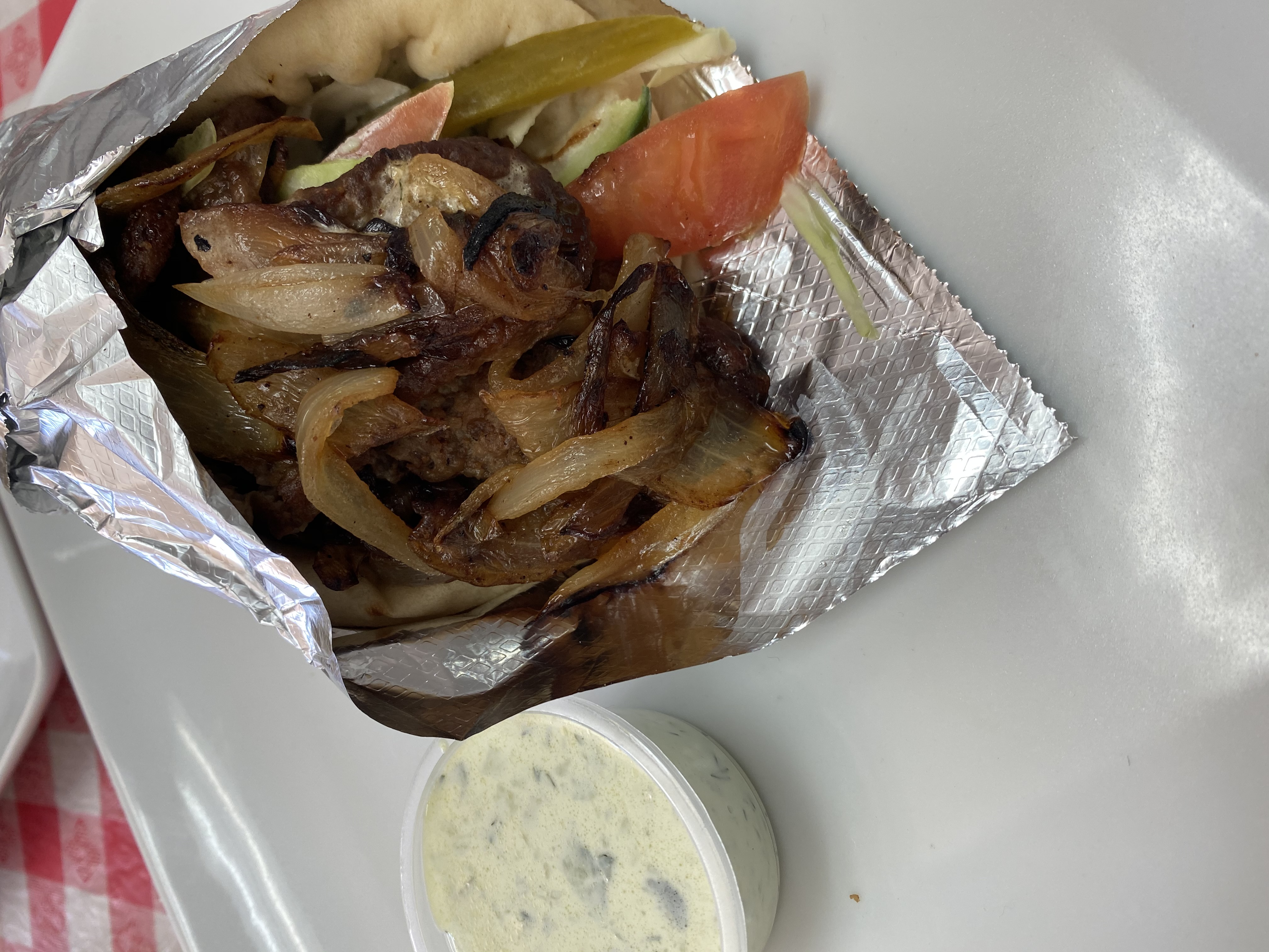 Order Flatbread Gyro food online from Yalla Yalla Bakery store, Citrus Heights on bringmethat.com