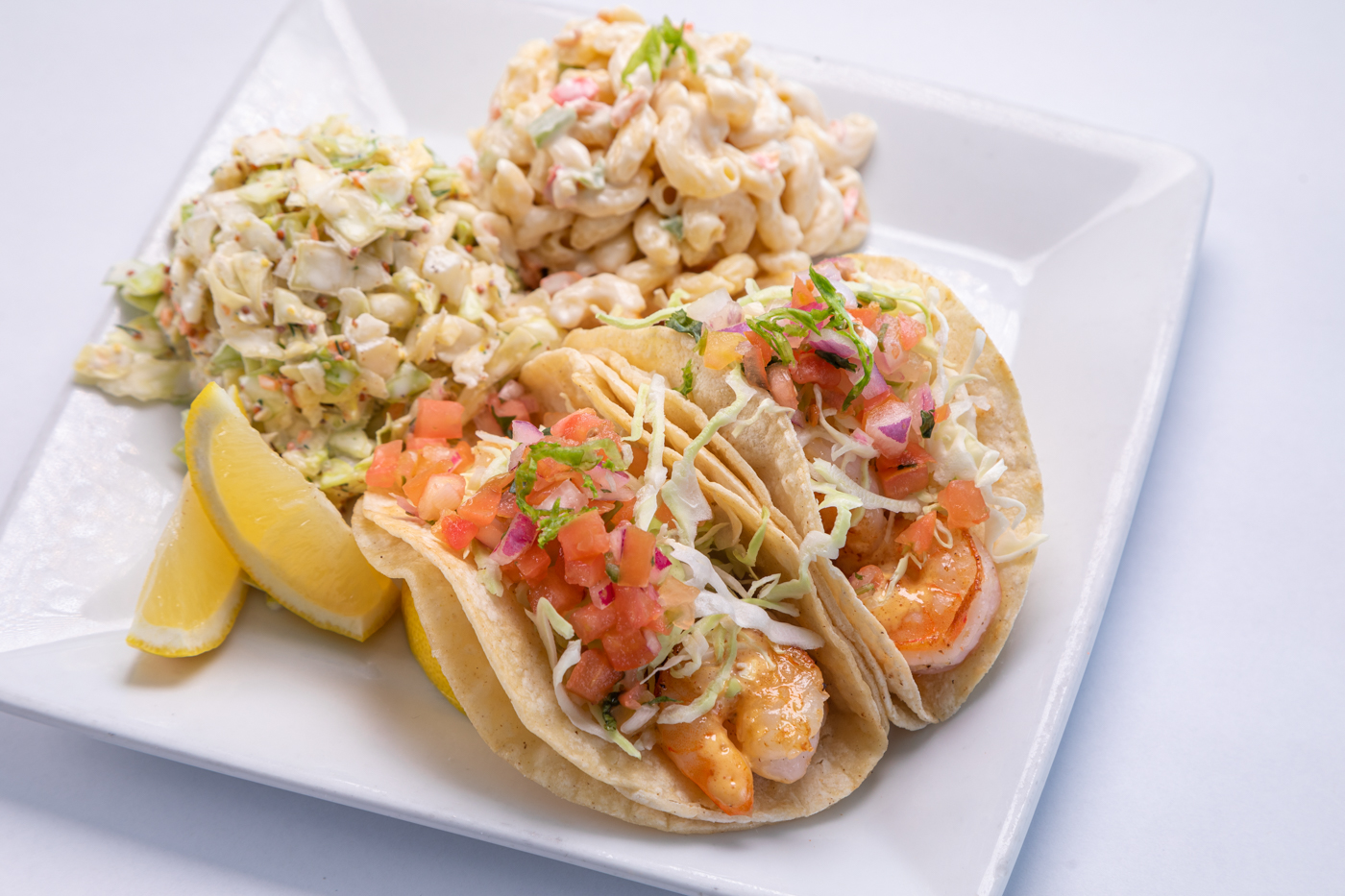 Order Shrimp Tacos  food online from Captain Kidd Fish Market & Restaurant store, Redondo Beach on bringmethat.com