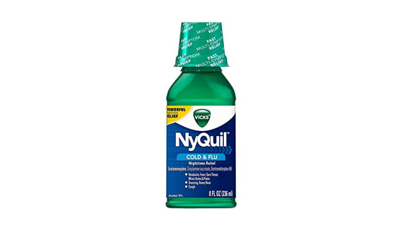 Order Nyquil Nighttime Relief Cold & Flu 8oz food online from Village Commons Liquor store, Camarillo on bringmethat.com