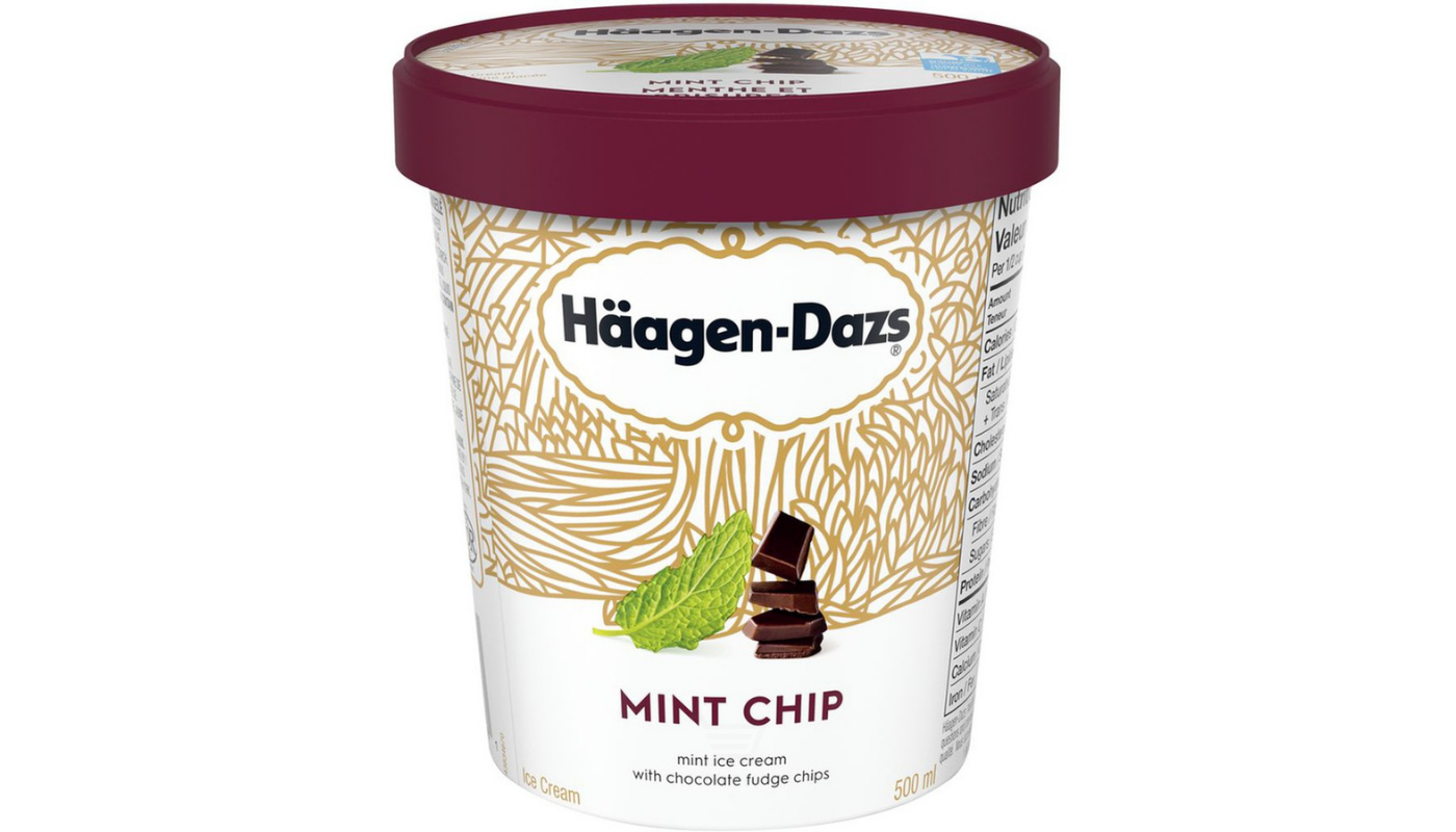 Order Haagen-Dazs Mint Chip Ice Cream Pint food online from Orcutt Liquor & Deli store, Orcutt on bringmethat.com