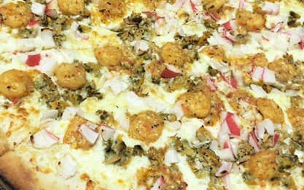 Order 13. Seafood Pizza - Small 12" (8 Slices) food online from Hometown Pizza store, Litchfield on bringmethat.com