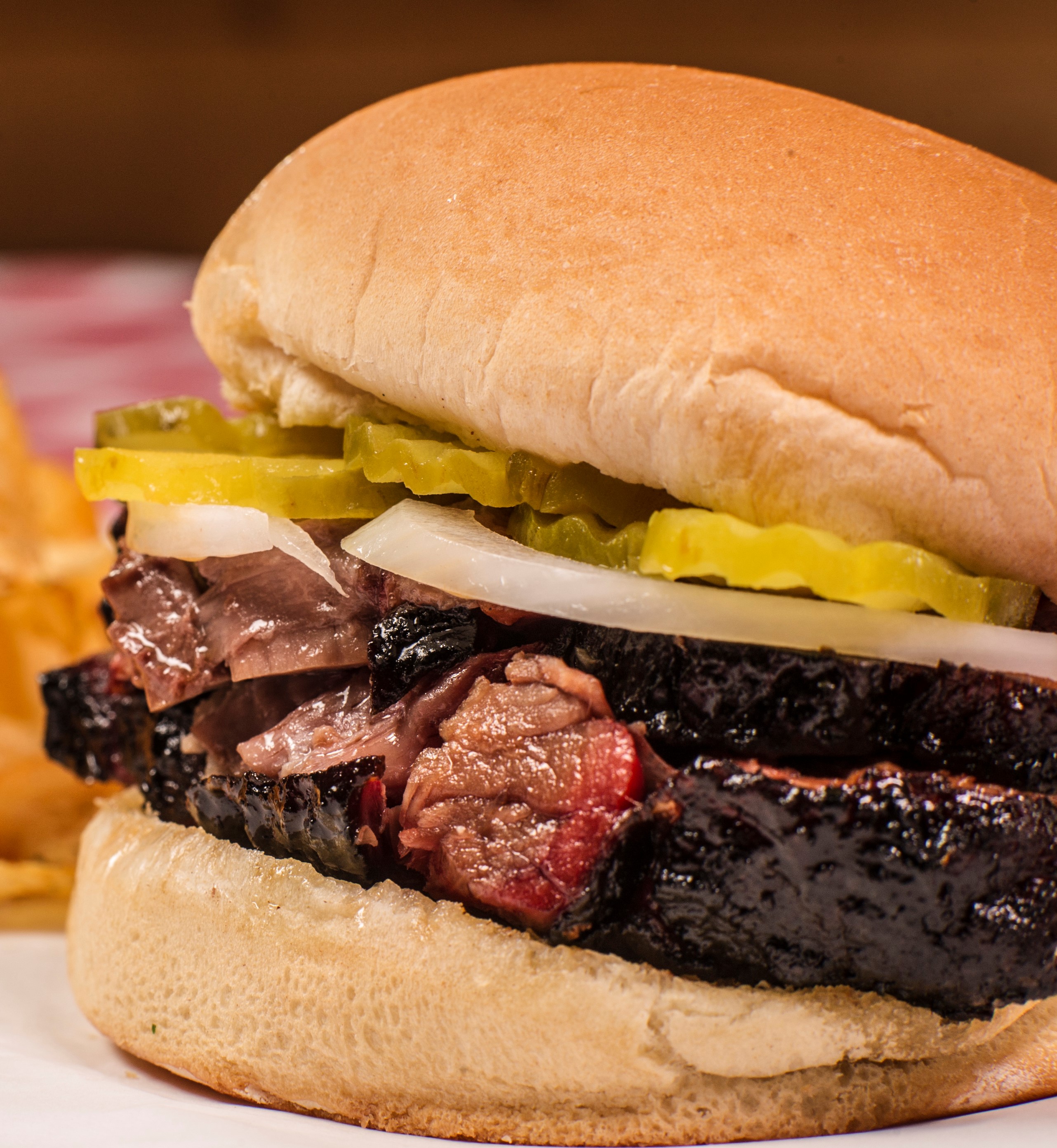 Order Sliced Beef Sandwich food online from C&J Barbeque store, College Station on bringmethat.com