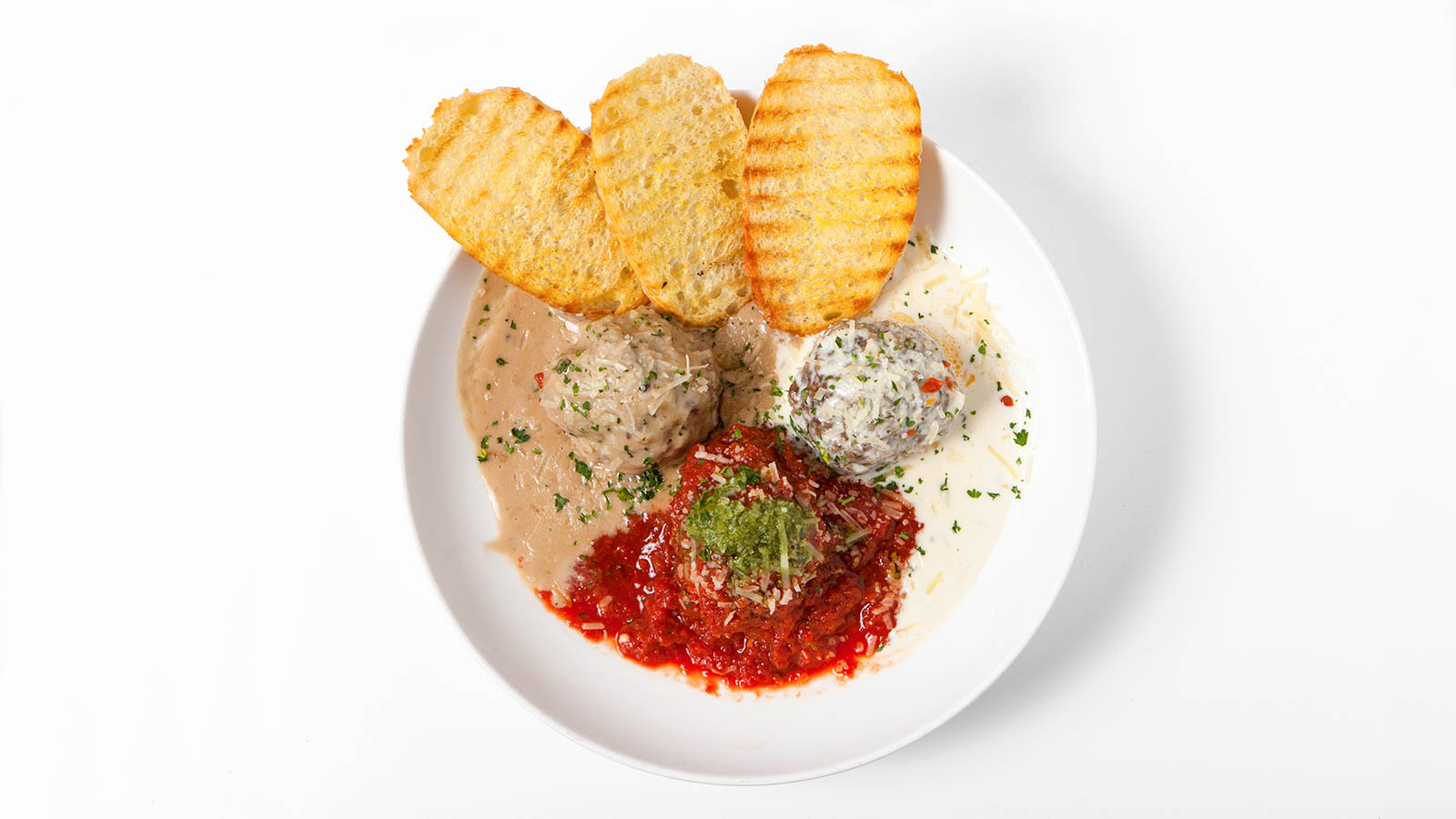 Order Meatball Trio with Three Sauces food online from Colorado Flatbread Company store, Golden on bringmethat.com