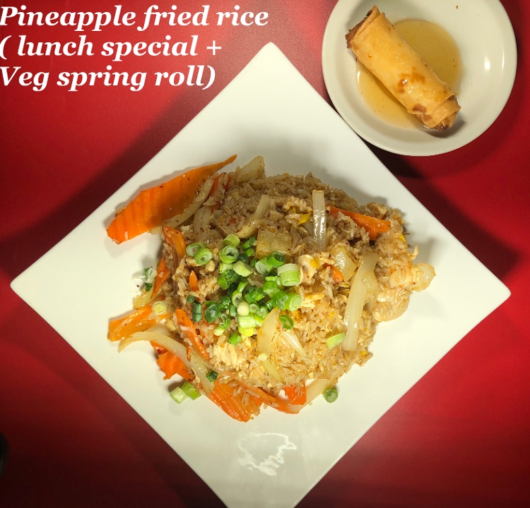 Order P-Pineapple Fried Rice(R1) (3PD) food online from Chaang Thai Restaurant store, Morgantown on bringmethat.com