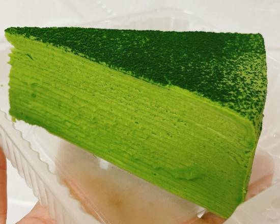 Order Matcha Mille Crepes Cake Sliced food online from Qlicious Bubble Tea & Pastries store, Liberty on bringmethat.com