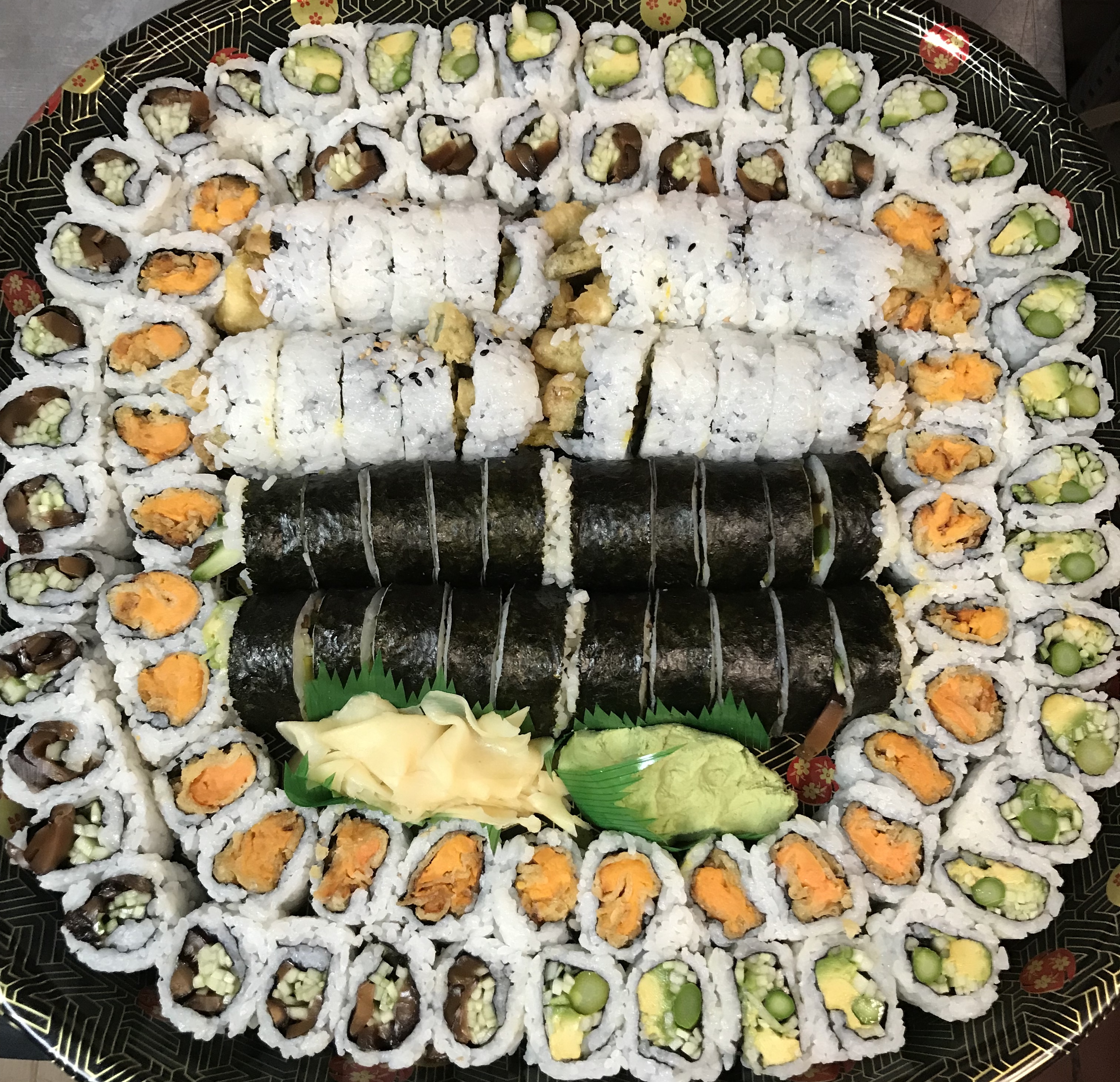 Order G. Vegetarian Roll Platter food online from Iron Sushi store, New York on bringmethat.com