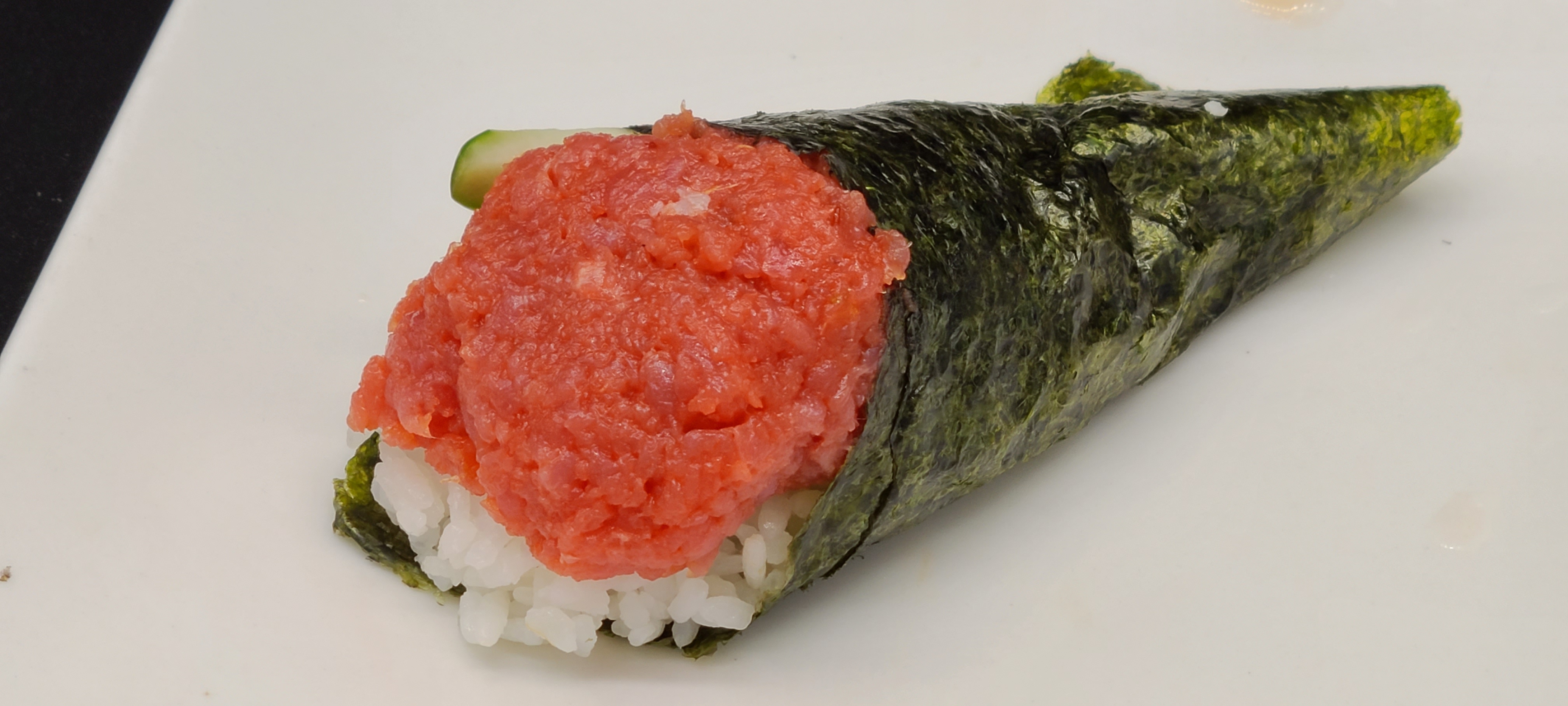 Order H9. Spicy Tuna Hand Roll food online from Hello Sushi store, Fullerton on bringmethat.com