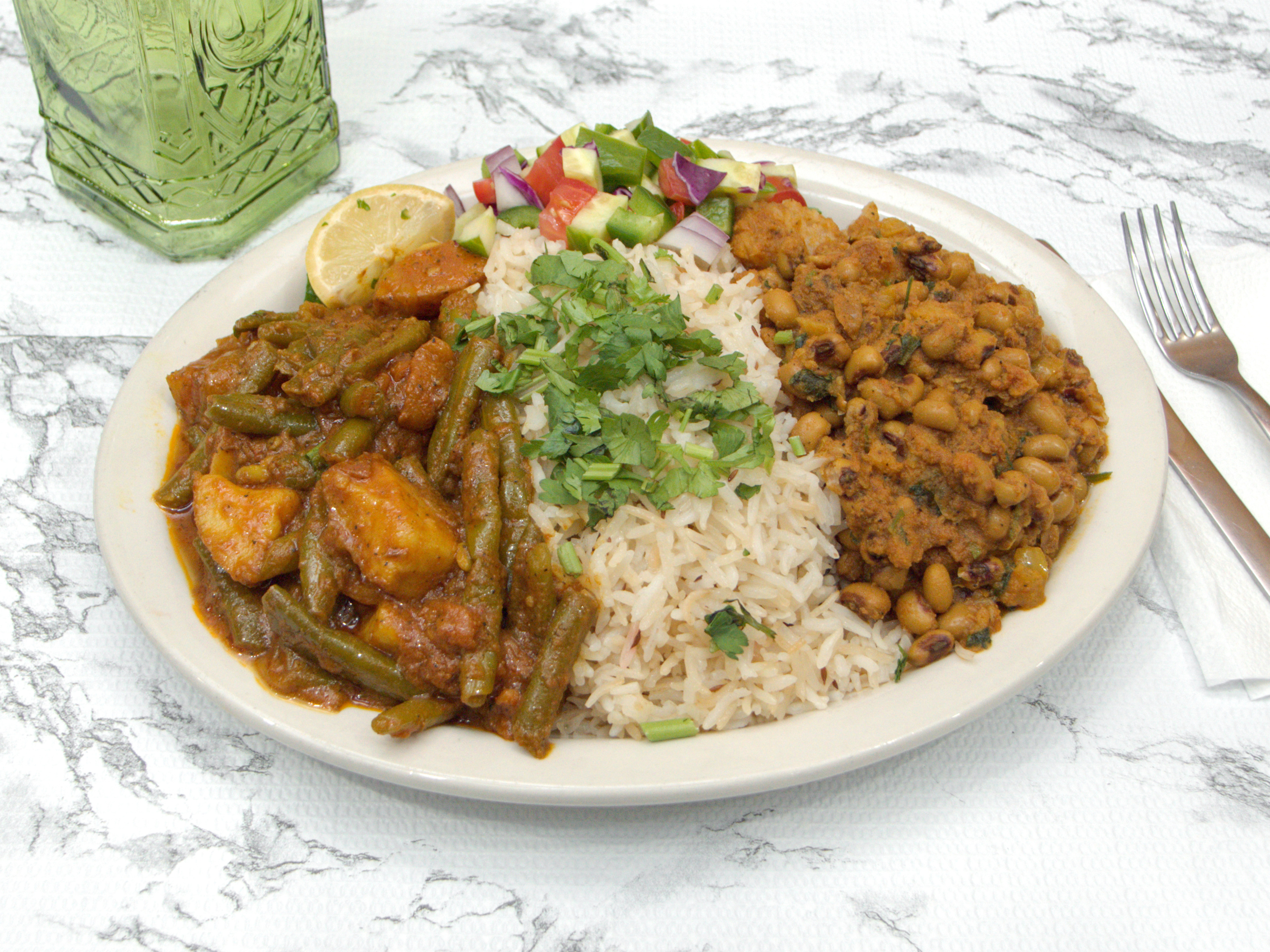 Order Vegetable and bean combo food online from Small World Kitchen store, Detroit on bringmethat.com