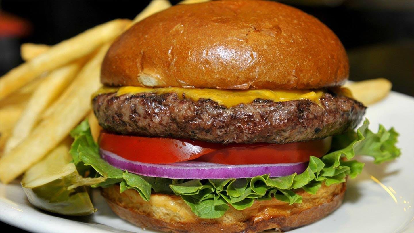 Order Ora Burger - 1/2 lb. food online from Pizzeria Ora Chicago store, Chicago on bringmethat.com