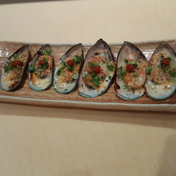 Order Baked Green Mussels food online from Toyo Sushi store, Torrance on bringmethat.com