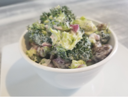 Order California Broccoli Salad food online from Bagel Boss Catering store, New York on bringmethat.com