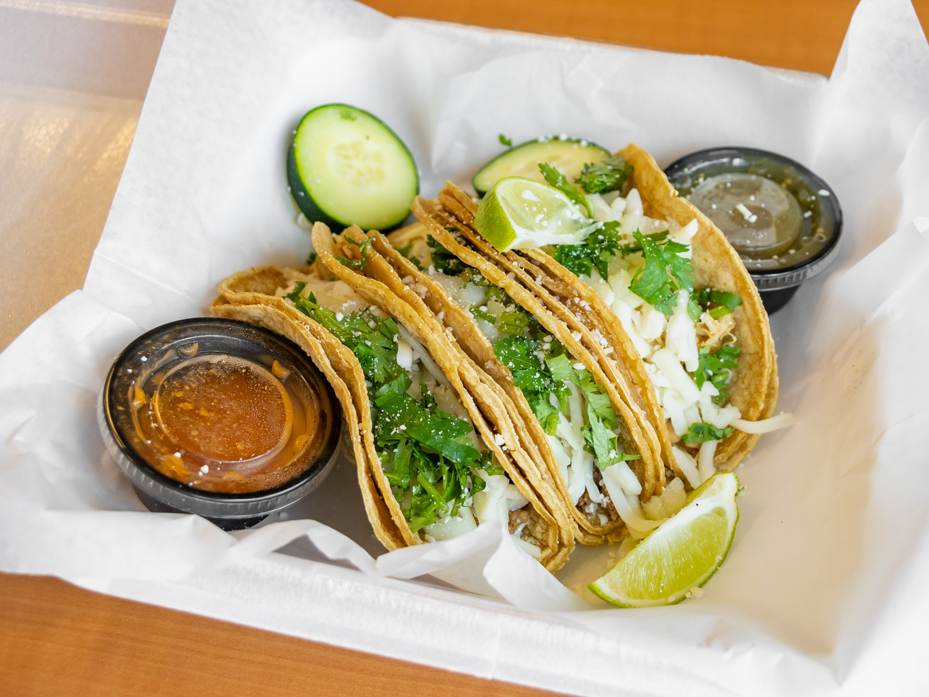 Order 11. 2 Piece Street Tacos Lunch food online from Blaze Coffeehouse store, Fort Stewart on bringmethat.com