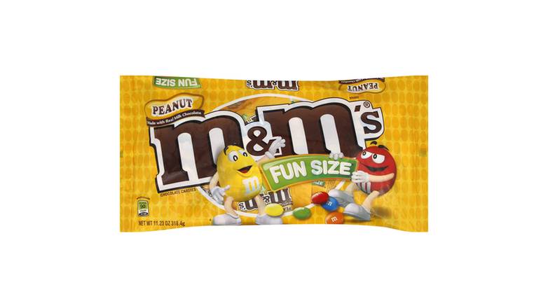 Order M&M Fun Size Peanut Milk Chocolate Candy food online from Route 7 Food Mart store, Norwalk on bringmethat.com