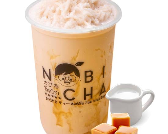 Order Caramel Fresh Milk Frappe food online from Nobi Cha Bubble Tea store, Atlanta on bringmethat.com