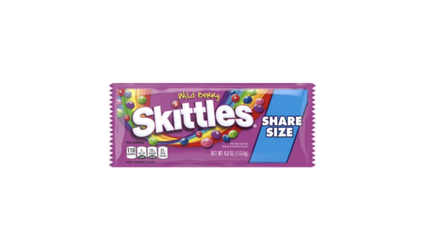Order Skittles Wild Berry Share Size Candy food online from Luv Mart store, Santa Cruz on bringmethat.com