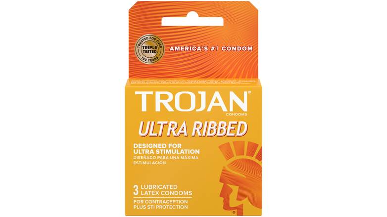 Order Trojan Stimulations Ultra Ribbed Lubricated Condom food online from Route 7 Food Mart store, Norwalk on bringmethat.com
