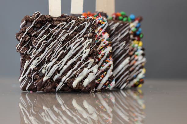 Order Chocolate with Sprinkles and Drizzle Rice Krispie Treat food online from The Fudgery store, North Myrtle Beach on bringmethat.com