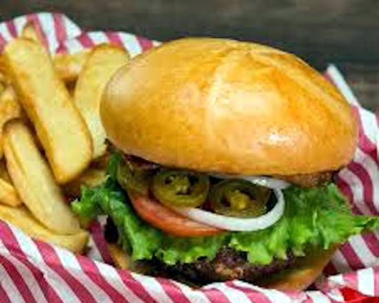Order Jalapeno Cheeseburger food online from Burger Pop store, Mesquite on bringmethat.com