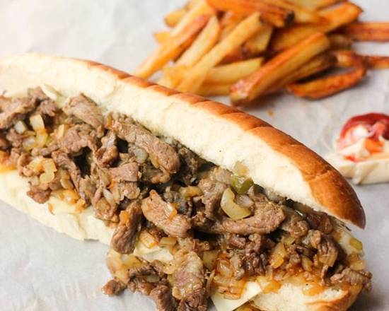 Order Lamb Cheesesteak Sandwich food online from Crown Fried Chicken store, Upper Darby on bringmethat.com